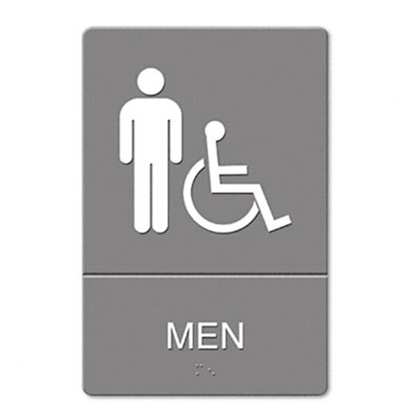 Us Stamp & Sign US Stamp ADA Restroom Sign Men Wheelchair Accessible Symbol Molded Plastic 6 x 9 US33163 - main